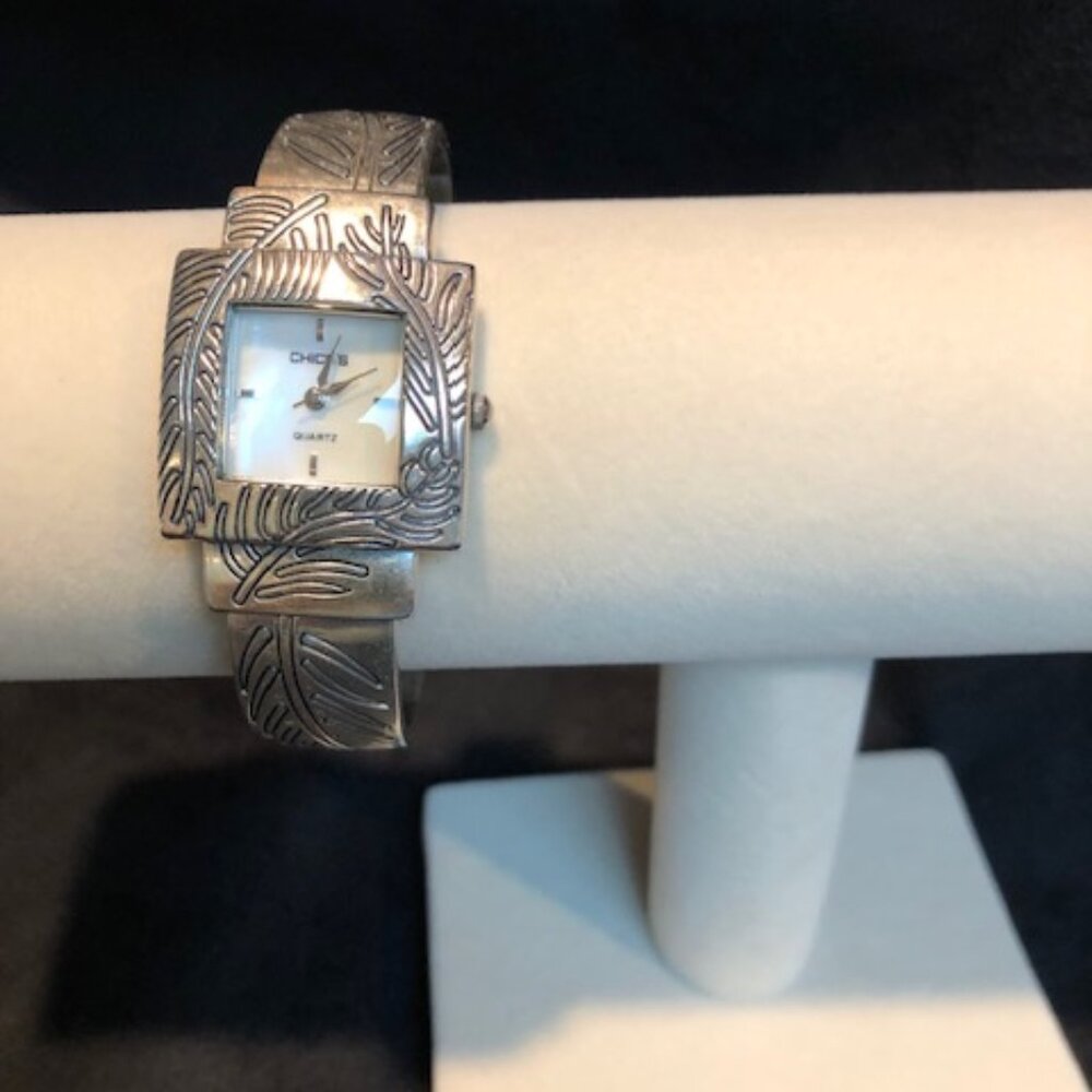 Chico's watch - tension band with etched designs, new battery.